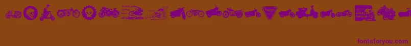 VintageMotorcycleClub2-Schriftart – Violette Schriften auf braunem Hintergrund