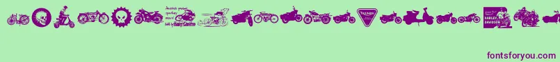 VintageMotorcycleClub2 Font – Purple Fonts on Green Background