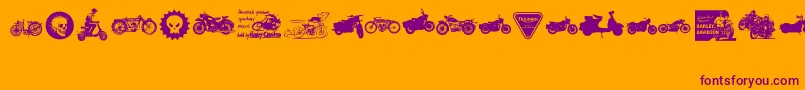 VintageMotorcycleClub2 Font – Purple Fonts on Orange Background