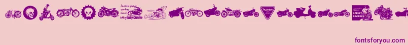 Fonte VintageMotorcycleClub2 – fontes roxas em um fundo rosa