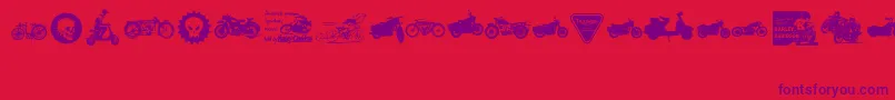 Police VintageMotorcycleClub2 – polices violettes sur fond rouge