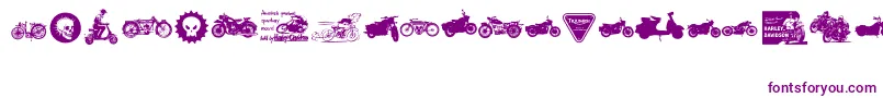 VintageMotorcycleClub2-Schriftart – Violette Schriften auf weißem Hintergrund