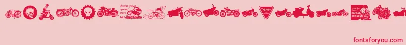 VintageMotorcycleClub2-Schriftart – Rote Schriften auf rosa Hintergrund