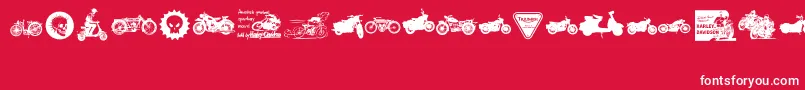 Fonte VintageMotorcycleClub2 – fontes brancas em um fundo vermelho