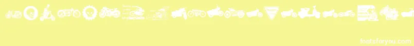 VintageMotorcycleClub2 Font – White Fonts on Yellow Background