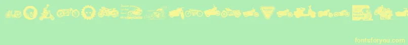 VintageMotorcycleClub2 Font – Yellow Fonts on Green Background