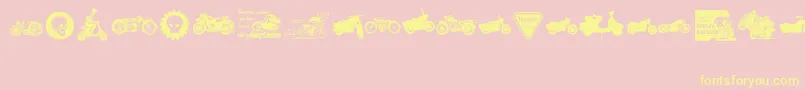 VintageMotorcycleClub2-Schriftart – Gelbe Schriften auf rosa Hintergrund