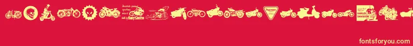 VintageMotorcycleClub2 Font – Yellow Fonts on Red Background