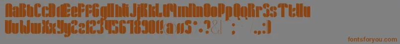フォントLloyd – 茶色の文字が灰色の背景にあります。