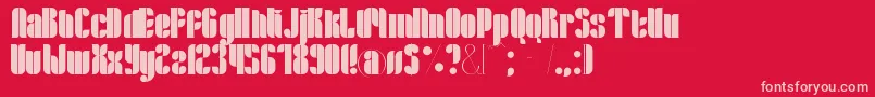 Lloyd-Schriftart – Rosa Schriften auf rotem Hintergrund
