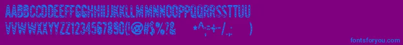 Czcionka Gianttig – niebieskie czcionki na fioletowym tle