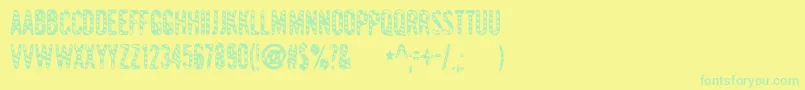 Gianttig Font – Green Fonts on Yellow Background