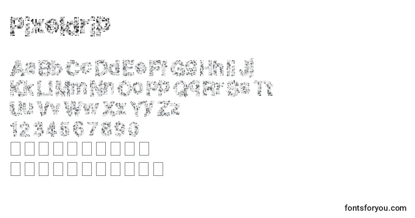 Pixeldrip-fontti – aakkoset, numerot, erikoismerkit
