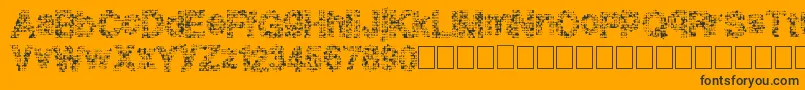 Pixeldrip-Schriftart – Schwarze Schriften auf orangefarbenem Hintergrund