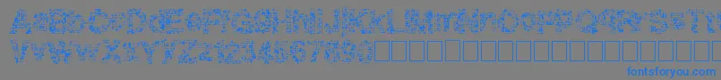 フォントPixeldrip – 灰色の背景に青い文字