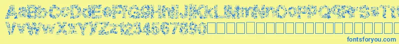 Pixeldrip Font – Blue Fonts on Yellow Background