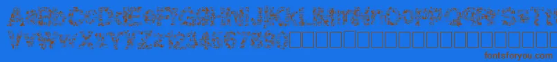 Pixeldrip Font – Brown Fonts on Blue Background