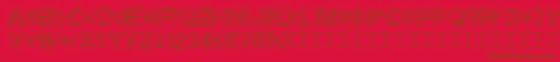Pixeldrip-Schriftart – Braune Schriften auf rotem Hintergrund