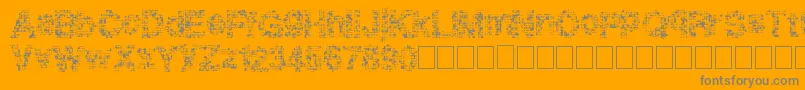 Pixeldrip-Schriftart – Graue Schriften auf orangefarbenem Hintergrund