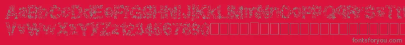 Fonte Pixeldrip – fontes cinzas em um fundo vermelho