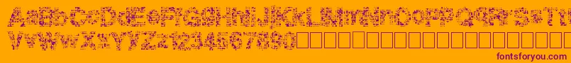 Pixeldrip Font – Purple Fonts on Orange Background