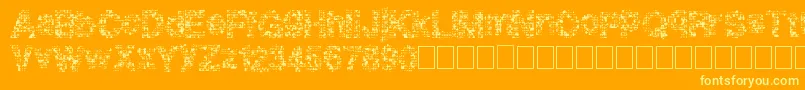 Pixeldrip Font – Yellow Fonts on Orange Background