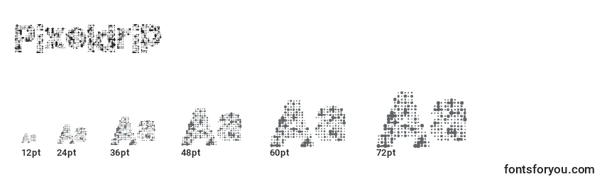 Größen der Schriftart Pixeldrip