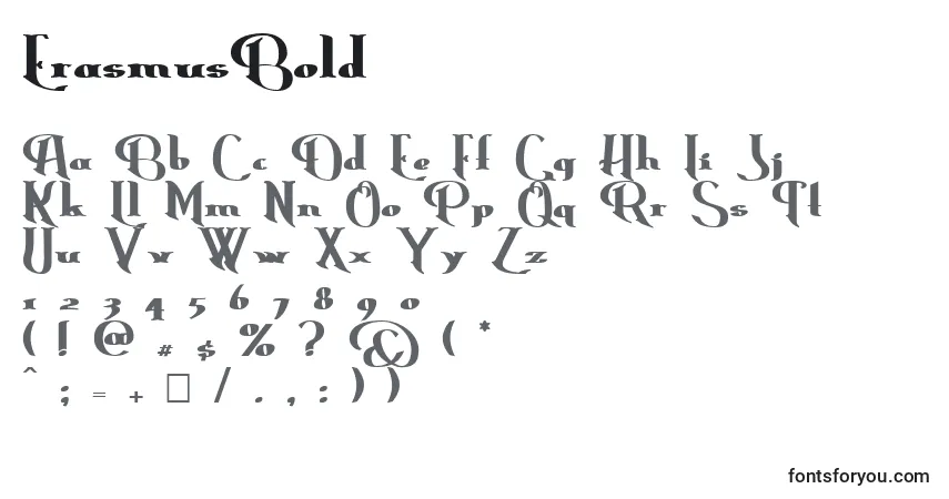 Fuente ErasmusBold - alfabeto, números, caracteres especiales