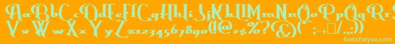 Więcej informacji o czcionce ErasmusBold Czcionka ErasmusBold – zielone czcionki na pomarańczowym tle