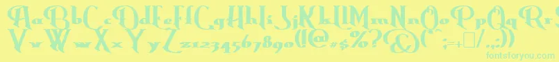 Шрифт ErasmusBold – зелёные шрифты на жёлтом фоне
