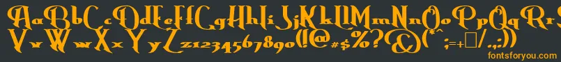 フォントErasmusBold – 黒い背景にオレンジの文字
