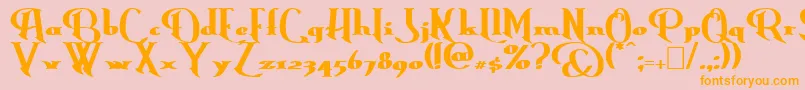 ErasmusBold-fontti – oranssit fontit vaaleanpunaisella taustalla