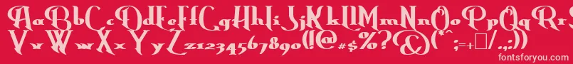 フォントErasmusBold – 赤い背景にピンクのフォント