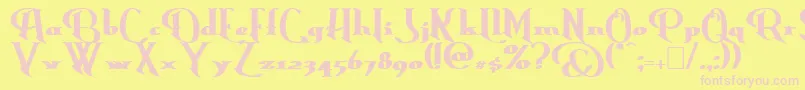 ErasmusBold-fontti – vaaleanpunaiset fontit keltaisella taustalla
