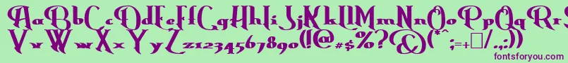 ErasmusBold-Schriftart – Violette Schriften auf grünem Hintergrund