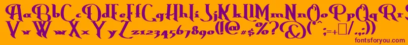 フォントErasmusBold – オレンジの背景に紫のフォント