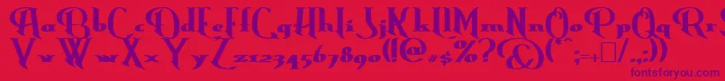 Czcionka ErasmusBold – fioletowe czcionki na czerwonym tle