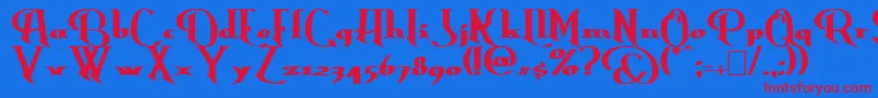 フォントErasmusBold – 赤い文字の青い背景