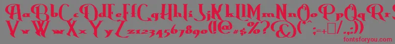 Fonte ErasmusBold – fontes vermelhas em um fundo cinza