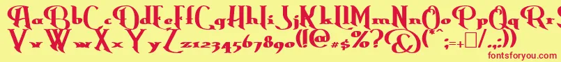 ErasmusBold Font – Red Fonts on Yellow Background