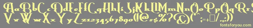 Weitere Informationen zur ErasmusBold-Schriftart ErasmusBold-Schriftart – Gelbe Schriften auf grauem Hintergrund