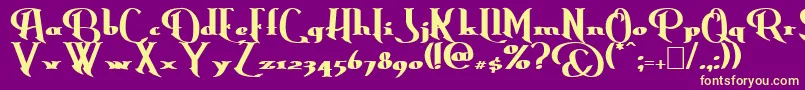 フォントErasmusBold – 紫の背景に黄色のフォント