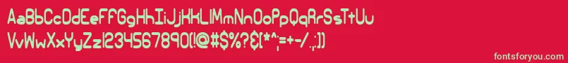 フォントElsewher – 赤い背景に緑の文字