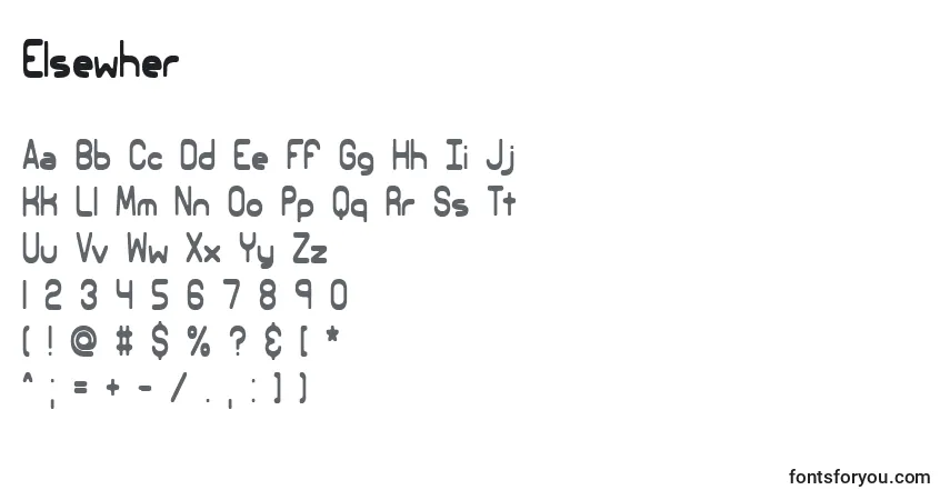 characters of elsewher font, letter of elsewher font, alphabet of  elsewher font