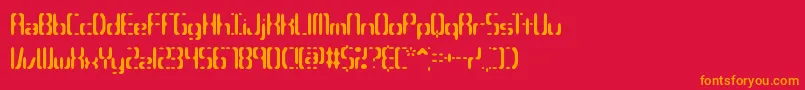 フォントCompliantConfuse3sBrk – 赤い背景にオレンジの文字