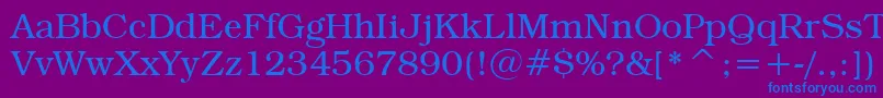 BookmanItcLightBt Font – Blue Fonts on Purple Background