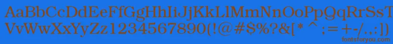 BookmanItcLightBt Font – Brown Fonts on Blue Background