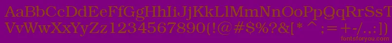 BookmanItcLightBt Font – Brown Fonts on Purple Background