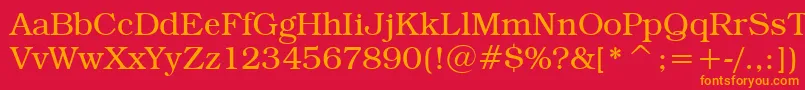フォントBookmanItcLightBt – 赤い背景にオレンジの文字