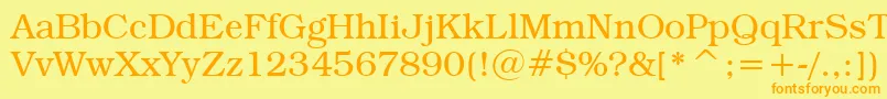 BookmanItcLightBt-Schriftart – Orangefarbene Schriften auf gelbem Hintergrund